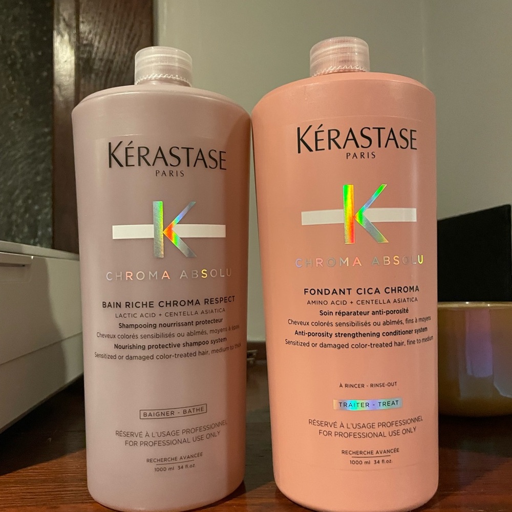 Kerastase Chroma Absolu Shampoo and Conditioner - Pink and Gray